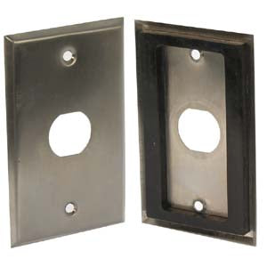 1-Port Single Gang Stainless Steel Wall Plate with Water Seal