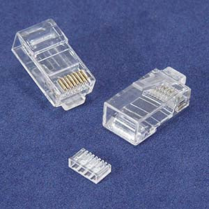 RJ45 Cat. 6 Plug - Solid - 50 Micron - 3 Prong - With Guide - 100 pack