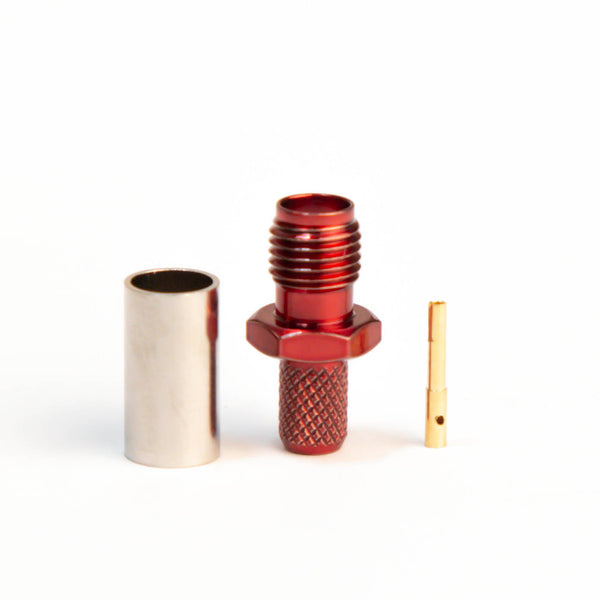 SMA Type Female Red Crimp connector for LMR195, RG58
