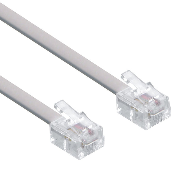 7 Foot RJ11 (6p4c) 4 conductor Modular Telephone Cable Straight Through