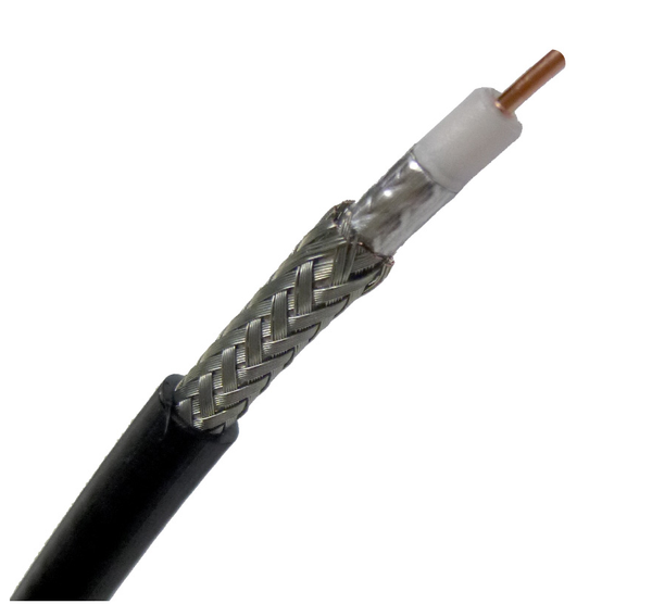 50 Foot Low Loss FR 195 Coaxial Cable. LMR-195 Equivalent Coaxial Cable - Black
