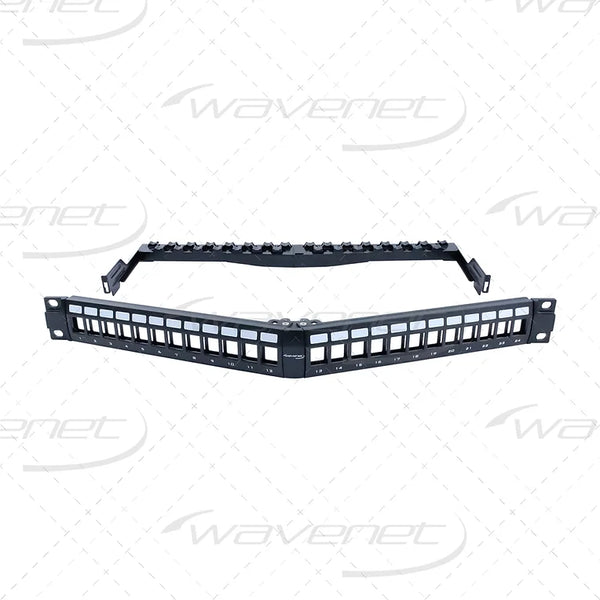 WAVENET Angled 24-Port, 1U Standard Blank Patch Panel