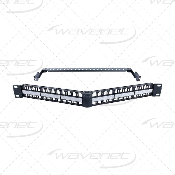 WAVENET Angled 48-Port, 1U High Density Blank Patch Panel