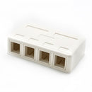 4 Port RJ45 Surface Mount Box White (Box Only)