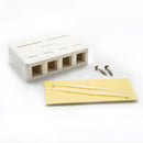 4 Port RJ45 Surface Mount Box White (Box Only)