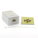 1 Port Surface Mount Box White with Cat. 6 keystone Jack