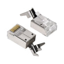 RJ45 plug with tail clamp for CAT6A 28AWG Armored Cable 50pack Jar