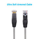 65 Foot Armored Cat.6A Patch Cable Industrial Anti-Rodent Slim 28 AWG
