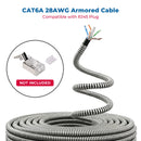 300 Foot Cat.6A 28 AWG Stainless Steel Armored Bulk Cable