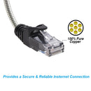 10 Foot Armored Cat.6A Patch Cable Industrial Anti-Rodent Slim 28 AWG