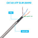 50 Foot Armored Cat.6A Patch Cable Industrial Anti-Rodent Slim 28 AWG