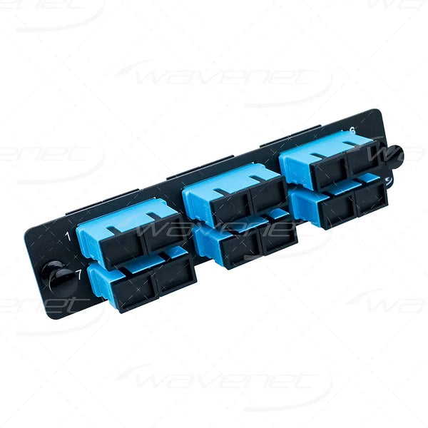 WAVENET SC Fiber Adapter Panel 12-Port, Duplex, Single Mode/OS2, Blue