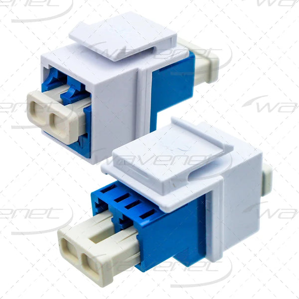 WAVENET Fiber Optic Keystone Adapter LC Duplex, OS2/SM, Blue