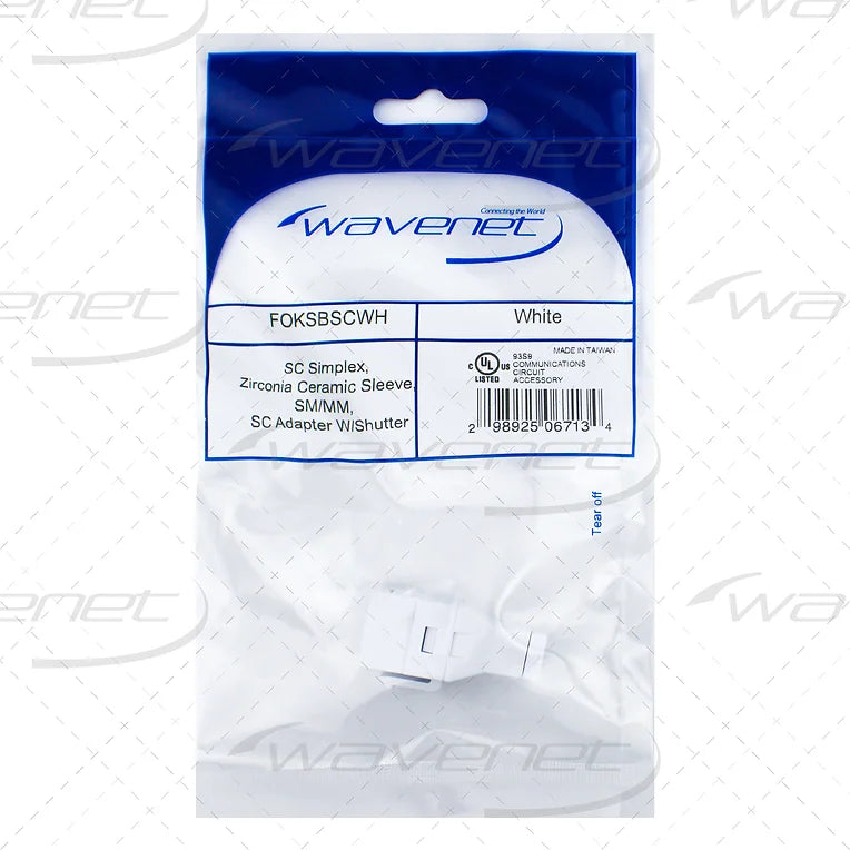 WAVENET Fiber Optic Keystone Adapter SC Simplex, SM/MM, W/Port Shutter