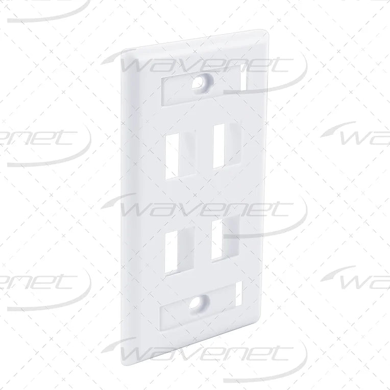 WAVENET FLUSH MOUNTING STYLE w/ ID WINDOW LABEL FACEPLATES PORT 1/2/3/4/6 (25-PACKS)