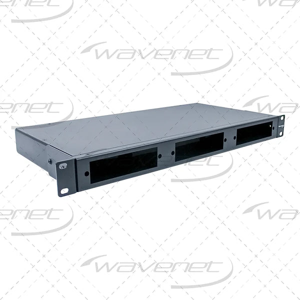 WAVENET Rack Mount Fiber Optic Enclosure (1U, 3-Panel Slots)