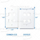 WAVENET OVERSIZED FACEPLATES FLUSH STYLE PORT 1/2/3/4/6 (SINGLE PACKS)
