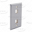 WAVENET 2 PORT FLUSH MOUNTING STYLE STAINLESS STEEL FACEPLATE