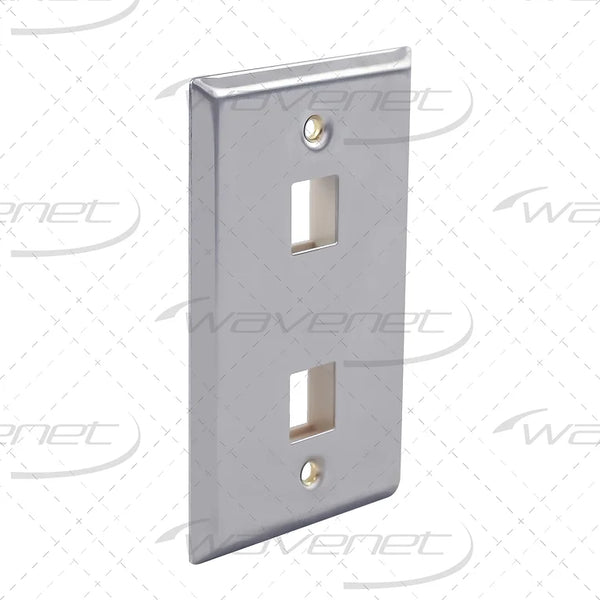 WAVENET 2 PORT FLUSH MOUNTING STYLE STAINLESS STEEL FACEPLATE
