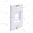 WAVENET TELEPHONE WALL PLATES, PLASTIC & STAINLESS STEEL, w/ 1-PORT RECESSED