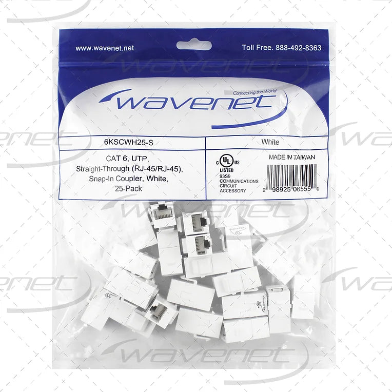 Wavenet CAT6 KEYSTONE STYLE FEEDTHROUGH COUPLERS