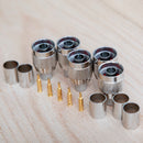 5 Pack - N Type Male Crimp connector for LMR400, Belden 9913