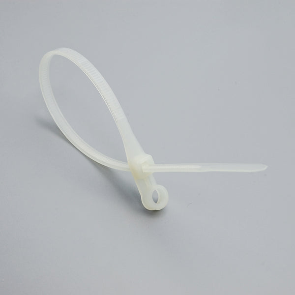 8" Wall Mountable Cable Tie Clear -100pcs