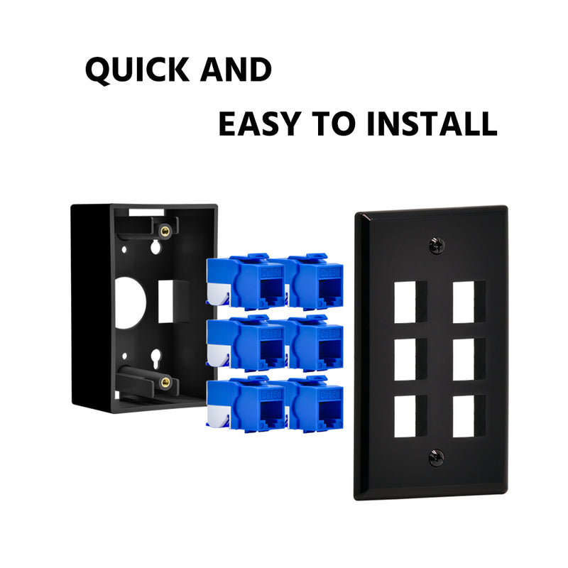 6 Port Keystone Wall Plate