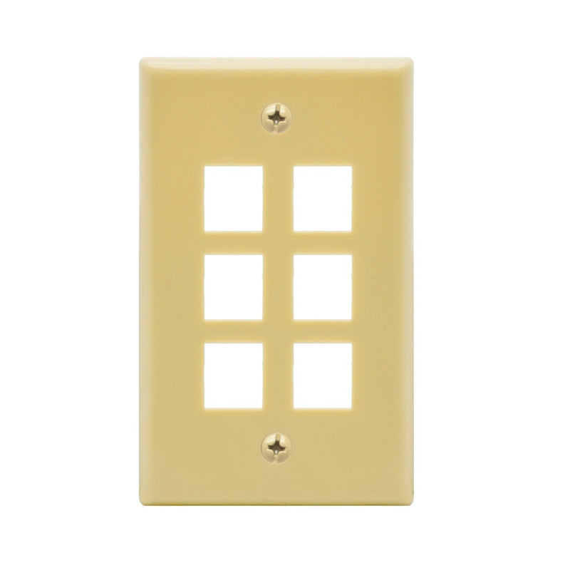 6 Port Keystone Wall Plate