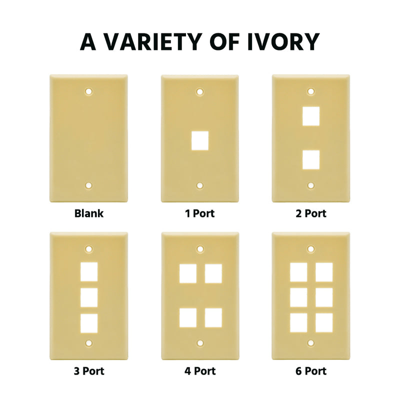 6 Port Keystone Wall Plate