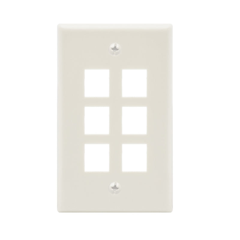 6 Port Keystone Wall Plate