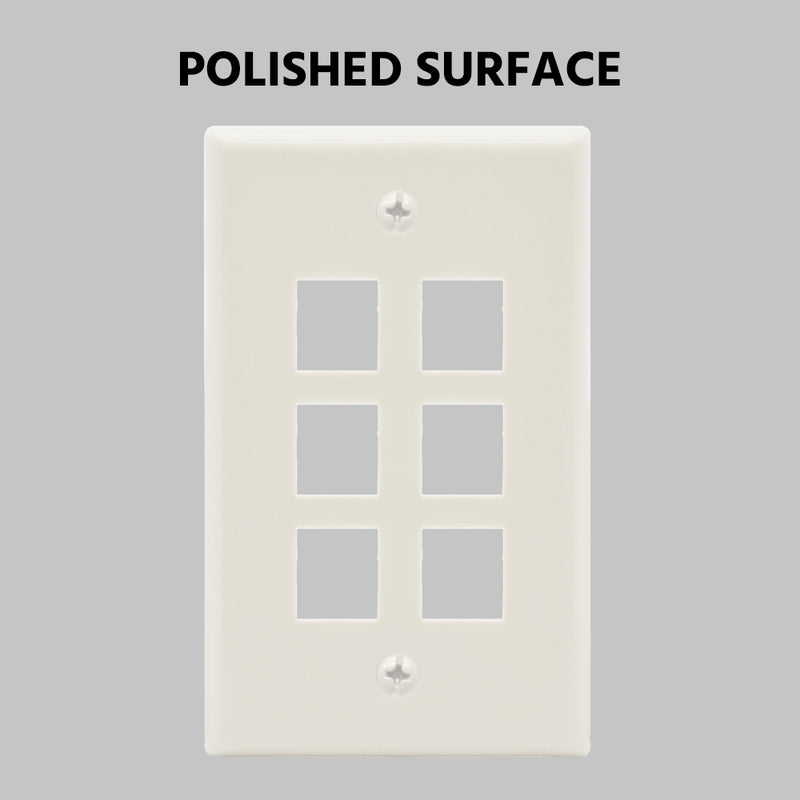 6 Port Keystone Wall Plate