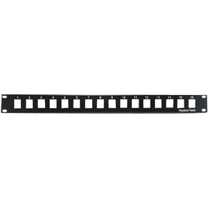 16 port Blank Panel for Keystone Jacks, 1U , 19 Inch