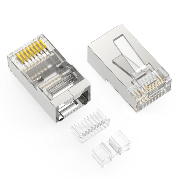 RJ45 Cat.6A Shielded - Plug - Stranded - 50 Micron - 3 piece type - 100 pack