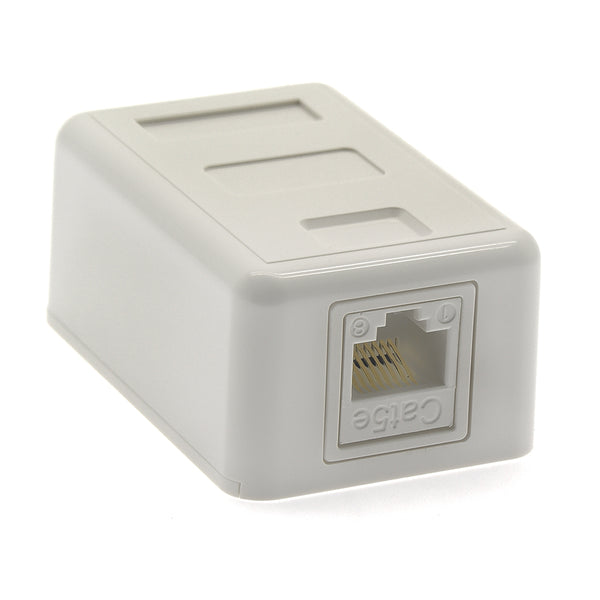 1 Port Surface Mount Box White with Cat.5E keystone Jack