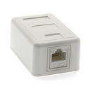 1 Port Surface Mount Box White with Cat. 6 keystone Jack