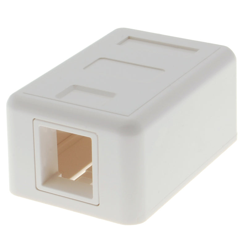 Qty 6 Show Me Surface Mount RJ45 Boxes – Single Port, White, Screw Terminals