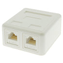 2 Port Surface Mount Box White with Cat. 6 keystone Jack