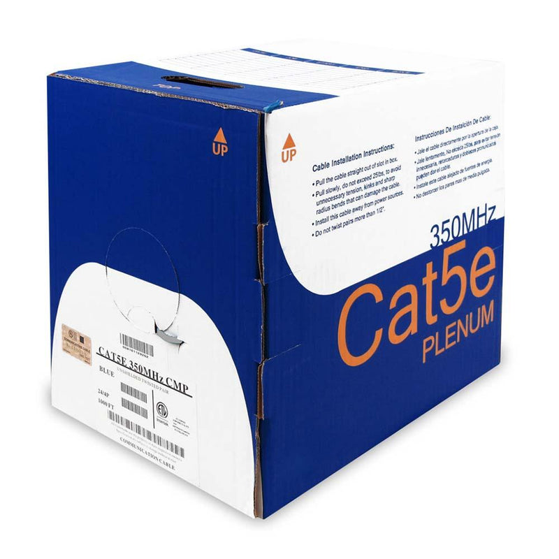 1000 Foot Cat.5E Solid Cable Plenum, UL/ETL/CSA Green