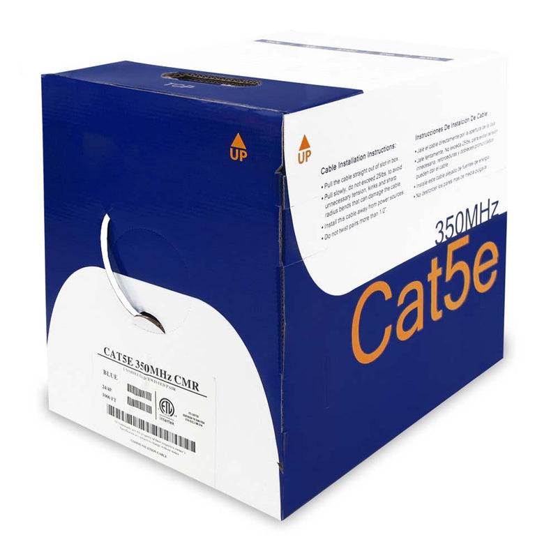 1000 Foot Cat.5E - Solid - Wire Bulk Cable CMR - ETL Listed