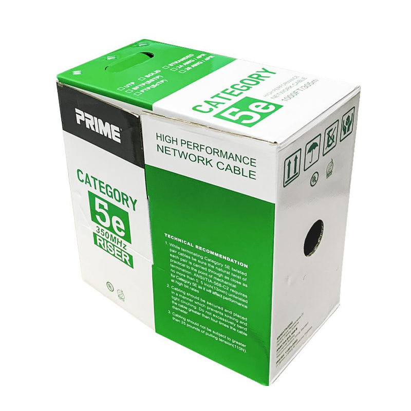 1000 Foot Cat.5e UTP 24AWG - Solid - CMR Bulk Cable, UL Listed