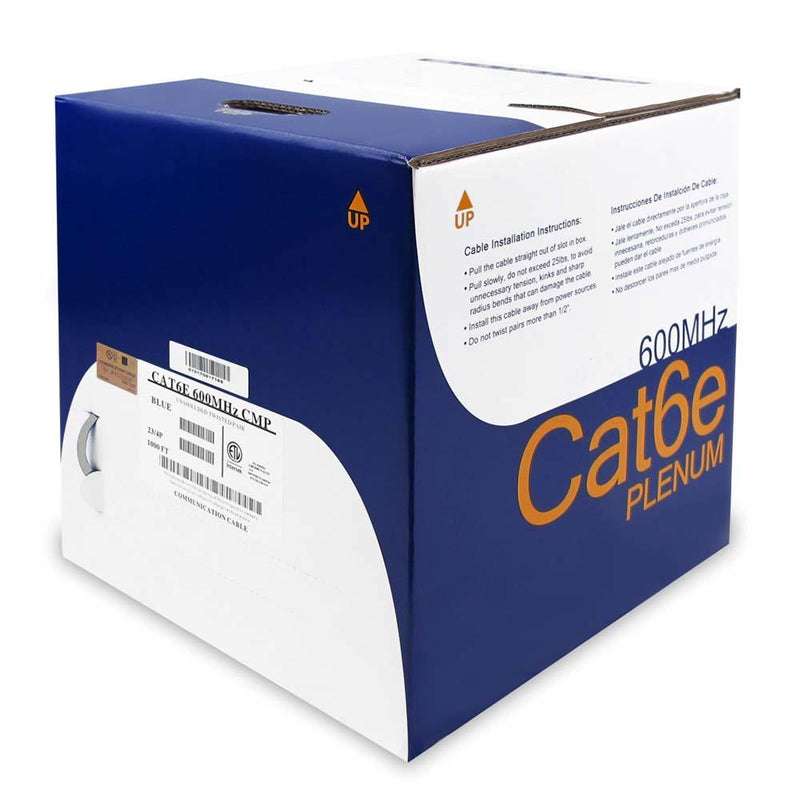 1000 Foot Cat.6 Solid Cable Plenum w/Spline, ETL