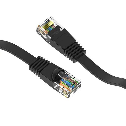 1 Foot Cat6 Flat Ethernet Network Cable Black