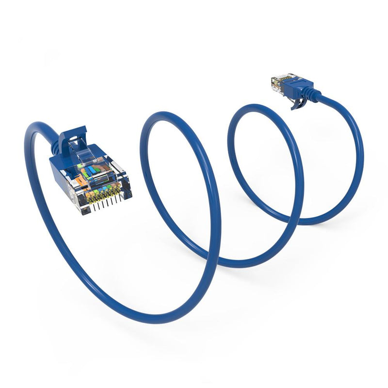 20 Foot Cat6A UTP Slim Ethernet Network Booted Cable 28AWG