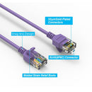 30 Foot Cat6A UTP Slim Ethernet Network Booted Cable 28AWG