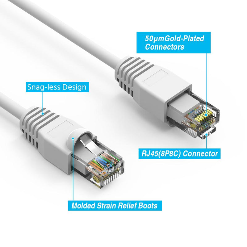 100 Foot Cat6A UTP Ethernet Network Booted Cable
