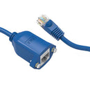 Panel-Mount Cat.6 Male to Female Ethernet Patch Cable Blue