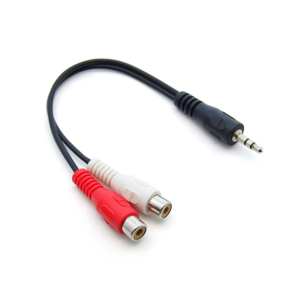 6 inch 3.5mm Stereo Male/Jack to (2) RCA Female Cable