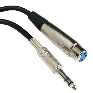 6 Foot XLR Female 3 Pin to Male 1/4" Balanced Microphone Cable