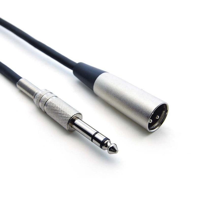 25 Foot XLR 3 Pin Male to 1/4" TRS (Balanced Audio) Microphone Cable